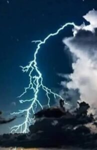 Lightning in the sky