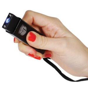 Black slider Stun gun in lady's hand